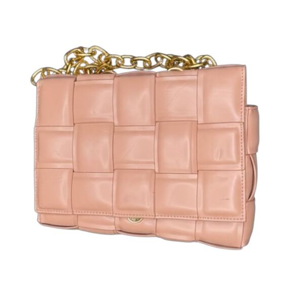 The Ines Handbags - Ines Woven Crossbody Bag with Gold Chain